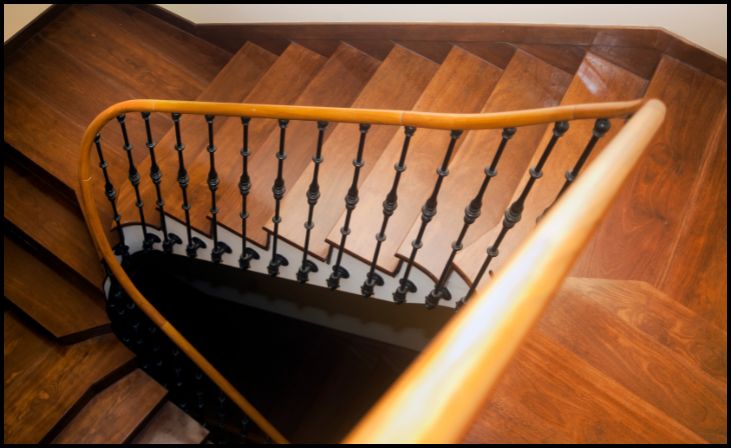 Make a Statement with Wooden and Iron Railing Staircase