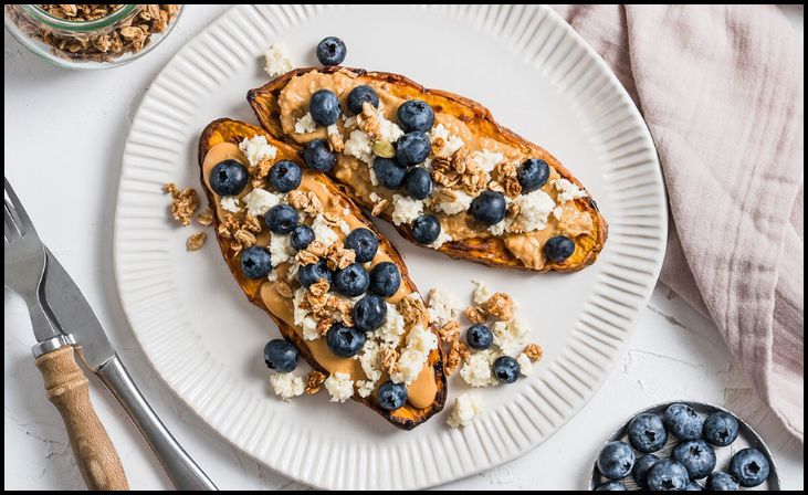 Sweet Potato Toast with Nut Butter and Berries